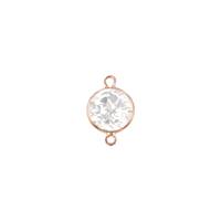 14KR 4mm Round Bezel Set Connector White Topaz