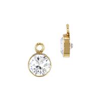 GF 3mm White Bezel Set Cubic Zirconia Charm