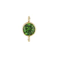GF 3mm Emerald Bezel Set Cubic Zirconia Connector