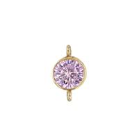 GF 3MM Pink Bezel Set Cubic Zirconia Connector