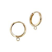 14KY 10mm Click Huggie Earring with Closed ring