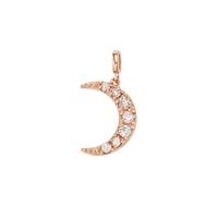 14KR 4x6mm 3Dia.018Ct Diamond Crescent Moon Charm