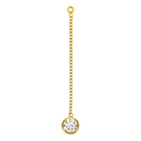 GF 4mm Cubic Zirconia 25mm Cable Chain Drop