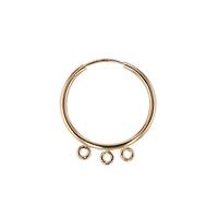 GF 20mm Endless Hoop Earring With 3 Ring
