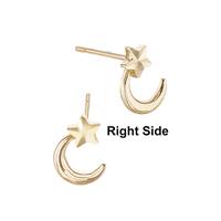 14KY 7.5mm Moon And Star Stud Earring (Right Side)