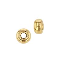 18KY 4.3x2.2mm Smooth Roundel Bead With 1.5mm Hole