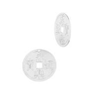 SS 10X10MM Chinese Lucky Coin Connector