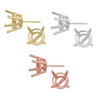 14KR 9mm 3ct Rose Gold Metal Mold 4 Prong Round Earring