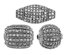 Sterling Silver Diamond Beads