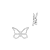 Sterling Silver Butterfly Outline Charm With Centered Hole