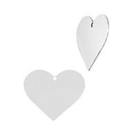 Sterling Silver Solid Heart Charm With Centered Hole