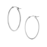 Sterling Silver Tube Oval Earring