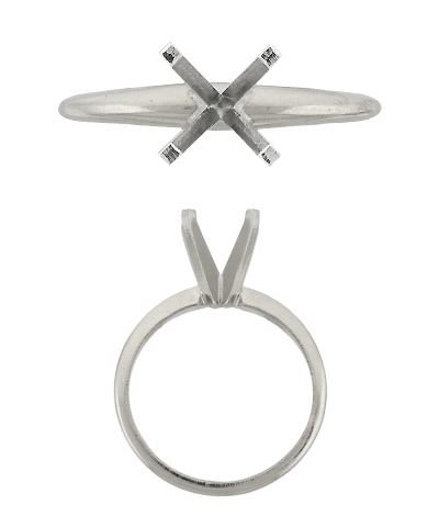 14KW 33pts 4.4mm Ring Size Six 4 Prongs Round Heavy Solitaire Ring