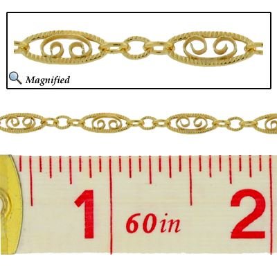 Gold Filled Filigree Scroll Chain