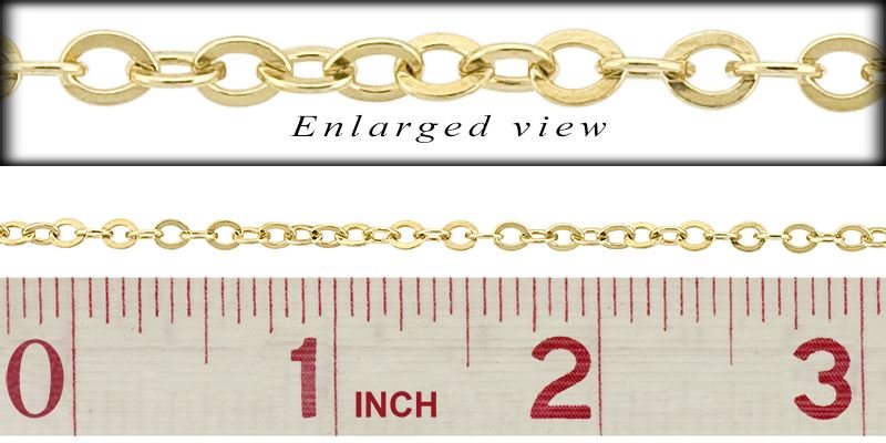 Gold Filled Flat Round Cable Chain