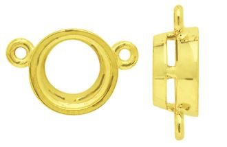 14KY 3mm 10pts Round Bezel Pendant With Jump Rings