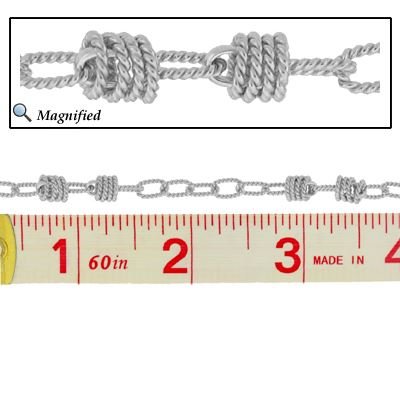 Sterling Silver Knurl Long And Barrel Cable Chain