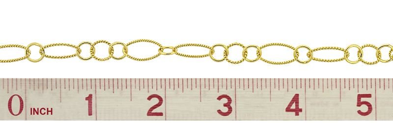 VERMEIL KNURL OVAL SHORT AND LONG CABLE CHAIN