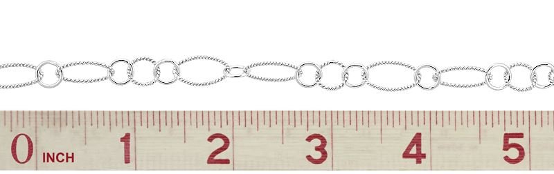 Sterling Silver Knurl Oval Short And Long Cable Chain