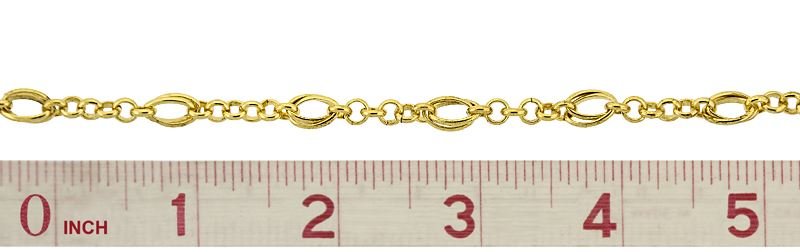 VERMEIL LONG AND SHORT FANCY CABLE CHAIN