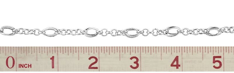 Sterling Silver Long And Short Fancy Cable Chain