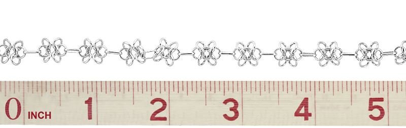 Sterling Silver Flower Cable Chain