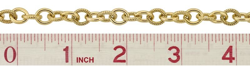 Gold Filled 8.0mm Chain Width Twisted And Plain Oval Cable Chain