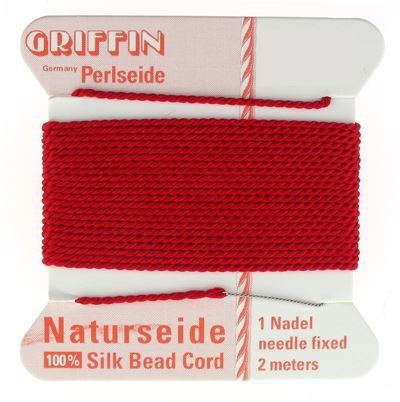 2 Red Griffin Silk Cord 0.45mm