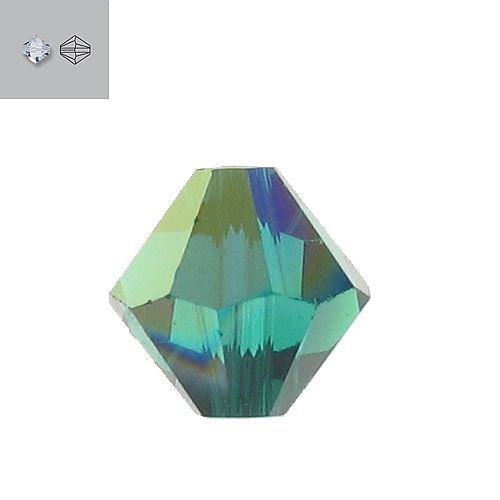 3mm Emerald Aurore Boreale 5328 Swarovski Bead