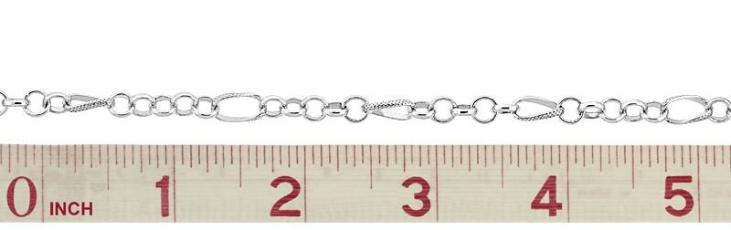 Sterling Silver Knurl Figure 8 Cable Chain