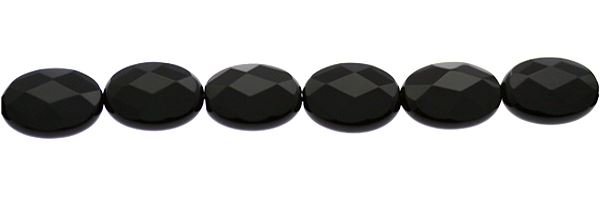 13X18MM OVAL FACETED BLACK AGATE BEAD