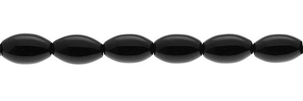 5X12MM RICE BLACK AGATE BEAD