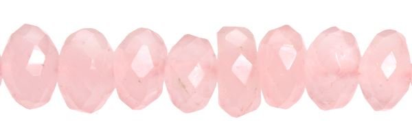 4MM ROUNDEL FACETED ROSE QUARTZ BEAD