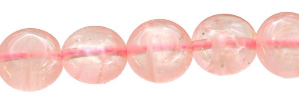 10MM COIN ROSE QUARTZ BEAD