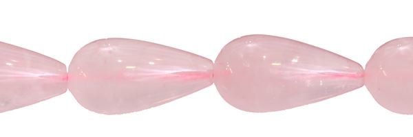 12X20MM DROP DRILL THROUGH ROSE QUARTZ BEAD