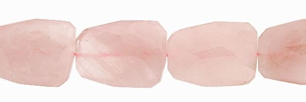 18X25MM WAVE LADDER FACETED DRILL THROUGH ROSE QUARTZ BEAD