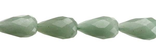 8X12MM DROP FACETED DRILL THROUGH AVENTURINE BEAD