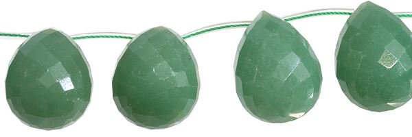 6X9MM DROP FACETED TOP DRILL AVENTURINE BEAD