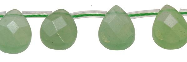 13X13MM PEAR FACETED TOP DRILL AVENTURINE BEAD