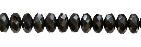 12MM ROUNDEL FACETED HEMATINE BEAD