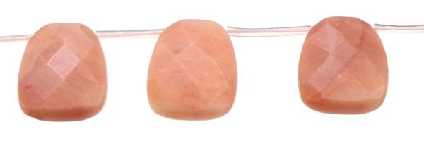 22X30MM LADDER FACETED TOP DRILL PINK AVENTURINE BEAD