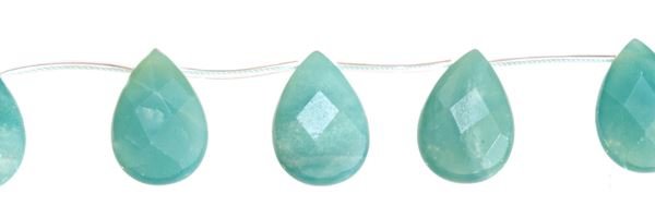 13X13MM PEAR FACETED TOP DRILL AMAZONITE BEAD
