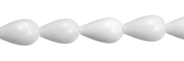 12X20MM DROP DRILL THROUGH WHITE JADE BEAD