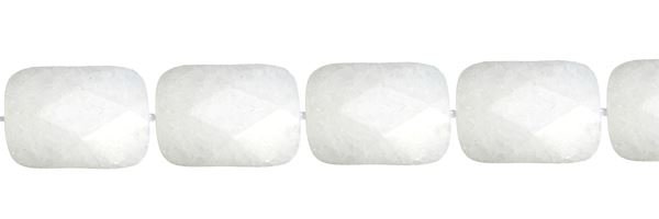 10X14MM RECTANGLE FACETED WHITE JADE BEAD