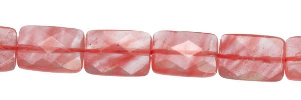 13X18MM RECTANGLE FACETED CHERRY QUARTZ BEAD