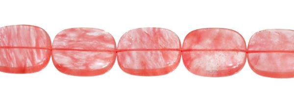 24X28MM TV-FACE CHERRY QUARTZ BEAD