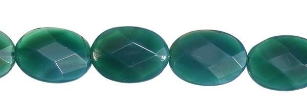 8X10MM OVAL FACETED GREEN AGATE BEAD