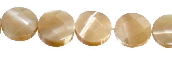 6MM COIN FACETED BROWN MOTHER OF PEARL BEAD