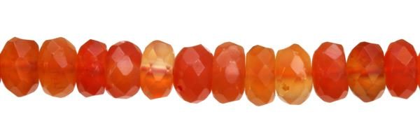 8MM ROUNDEL FACETED RED AGATE NATURAL COLOR BEAD
