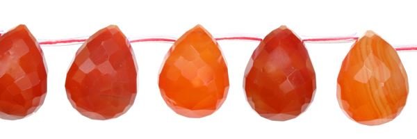 8X12MM DROP FACETED TOP DRILL RED AGATE NATURAL COLOR BEAD